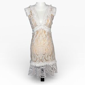 Elegant White Lace Dress Size XS